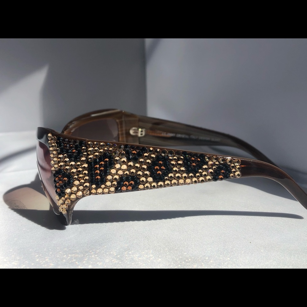 NEW Jimmy Crystal Cheetah Leopard Swarovski Sunglasses Stunning Sparkle!